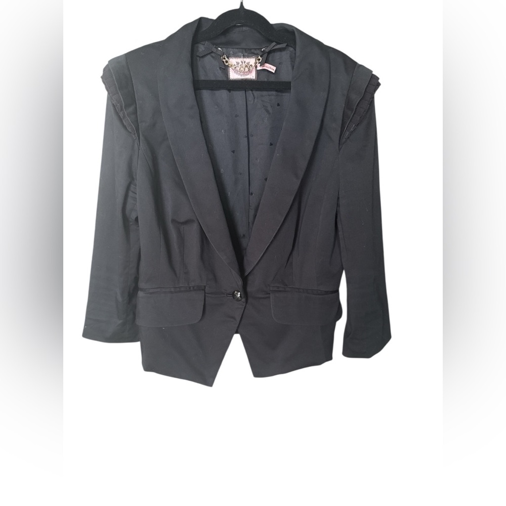 Y2K vintage Juicy Couture Black Blazer Jacket size, large ladies, Peplin jacket